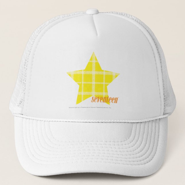 Plaid Yellow 4 Trucker Hat (Front)