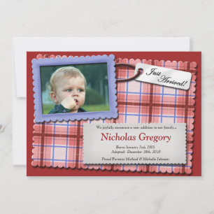 Plaidly Perfect ~ Red Adoption Announcements