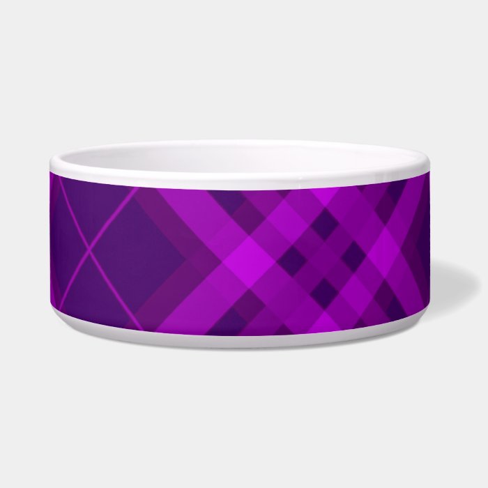 Plaids, Checks, Tartans purple and deep magenta Dog Bowl