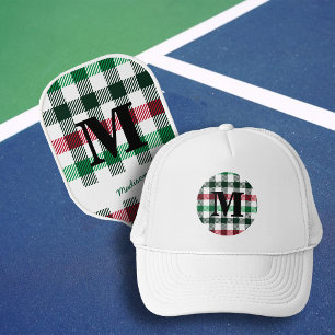 Plaids Preppy Colors Custom Monogram Trucker Hat