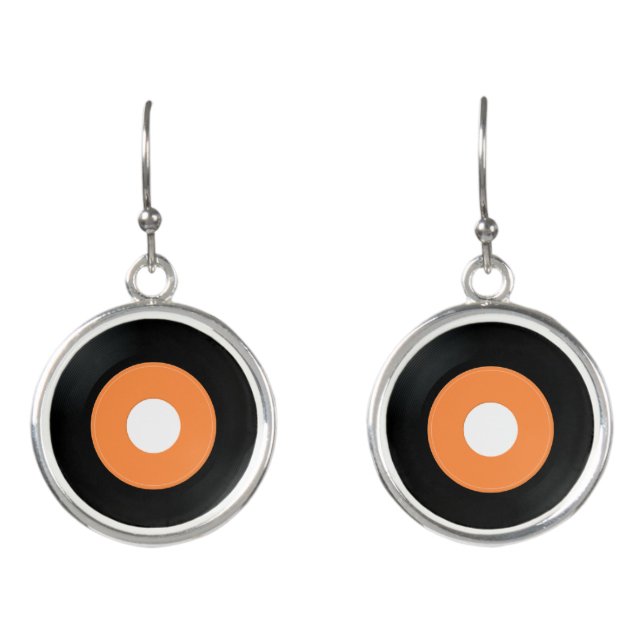 Plain 45rpm record earrings (Front)