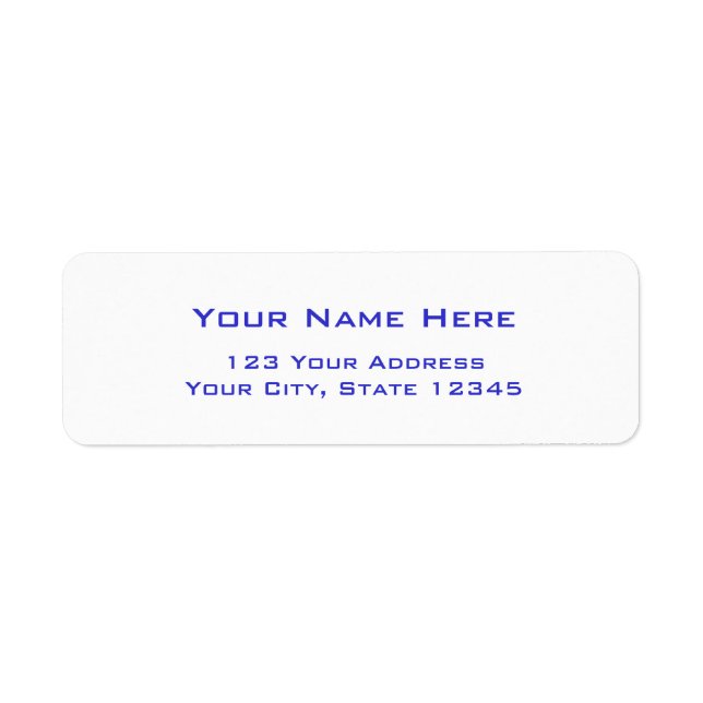 Plain address labels with blue letters (Front)