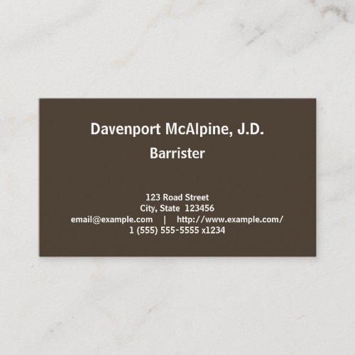 Plain and Basic Professional Lawyer Business Card