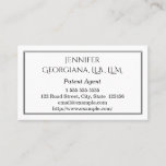 [ Thumbnail: Plain and Classy Patent Agent Business Card ]