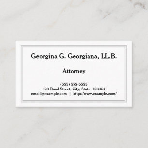 Plain and Conservative Attorney Business Card
