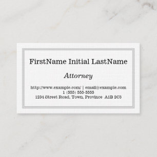 Plain and Customizable Attorney Business Card