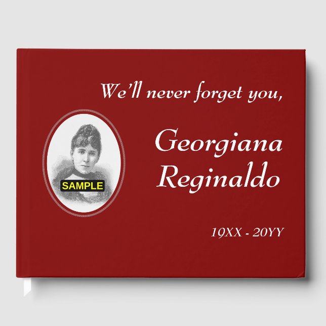 Plain and Customized Sympathy Guestbook (Front)