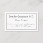 [ Thumbnail: Plain and Elegant Plastic Surgeon Business Card ]