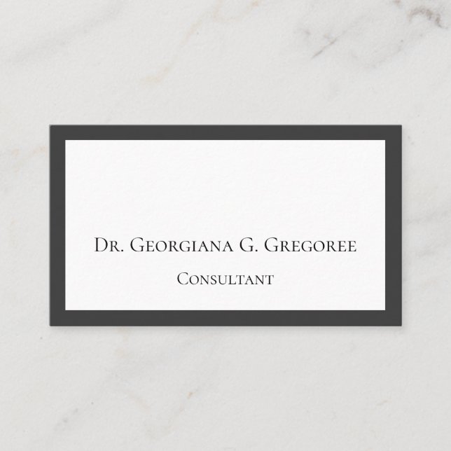 Plain and Minimal Professional Business Card (Front)