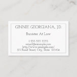 [ Thumbnail: Plain and Modern Barrister at Law Business Card ]