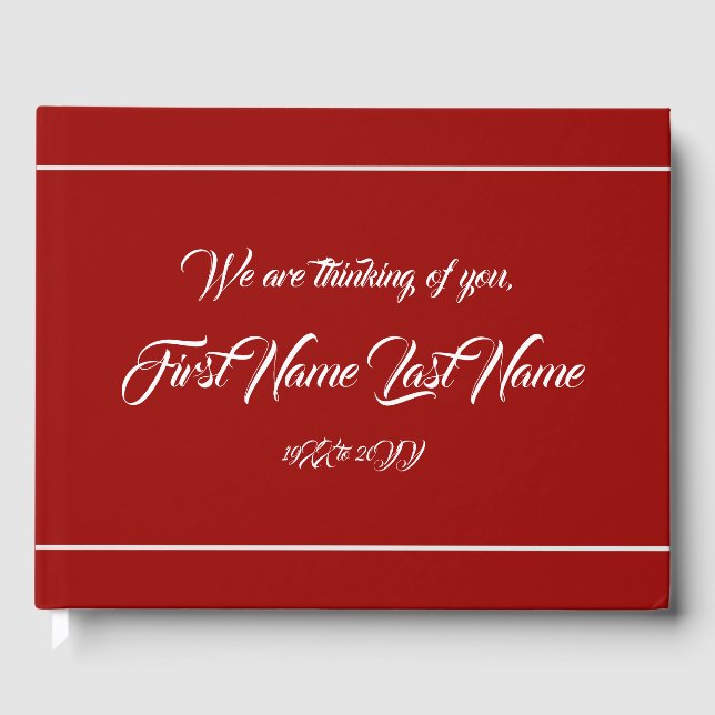 Plain and Personalized Memories Guestbook (Front)