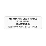 Plain and Simple Address Labels