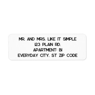 Plain and Simple Address Labels