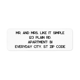 Plain and Simple Address Labels