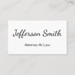 [ Thumbnail: Plain and Simple Attorney-At-Law Business Card ]