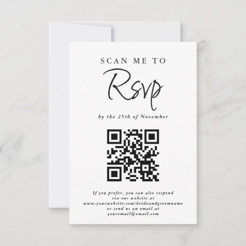 Plain and Simple Casual Wedding RSVP QR Code