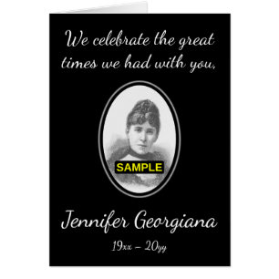 Plain and Simple Funeral Service Card, With Photo Cards