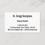 [ Thumbnail: Plain and Simple General Dentist Business Card ]
