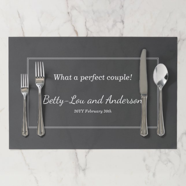 Plain and Simple Matrimony Tearaway Placemats (In Situ)