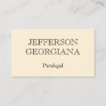 [ Thumbnail: Plain and Simple Paralegal Business Card ]