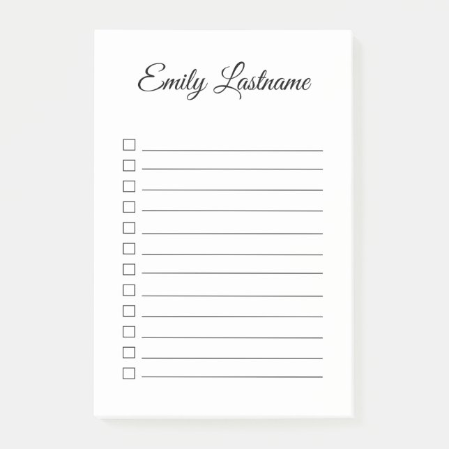 Plain and Simple Personalized Notes (Front)