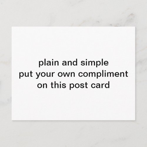 plain and simple postcard