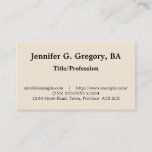 [ Thumbnail: Plain and Simple Professional Business Card ]
