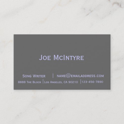 Plain and simple two tone business card