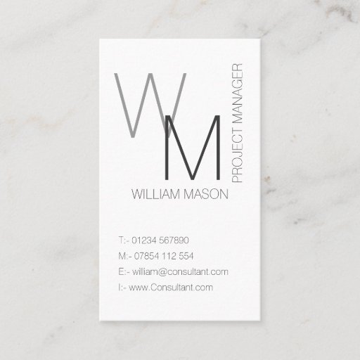 Customizable Plain and Simple White  Professional Business Card