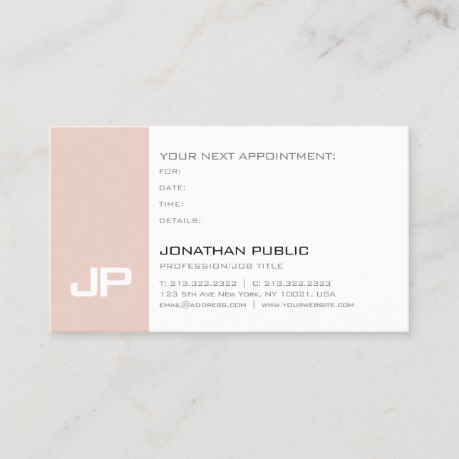 Plain Appointment Reminder Modern Elegant Trendy (Front)