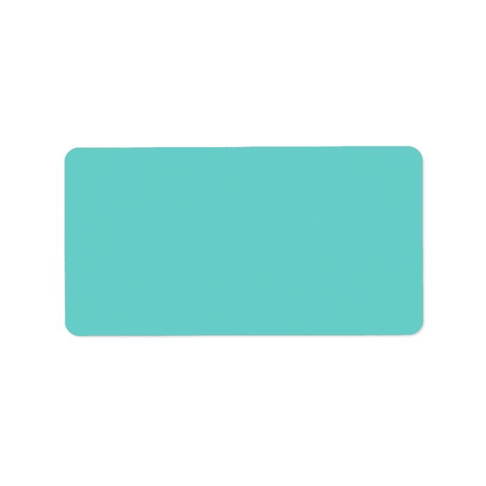 Plain aqua turquoise blue solid background blank personalized address label