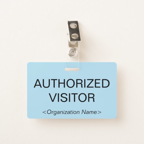 Plain AUTHORIZED VISITOR Badge