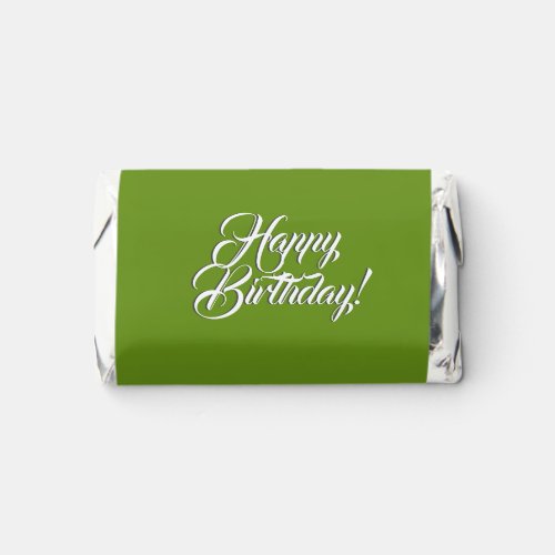 Plain Avocado Green Happy Birthday  Hersheys Miniatures