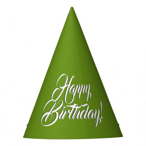 Plain Avocado Green Happy Birthday Party Hat