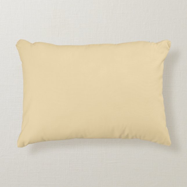 Plain Banana Cream Color Square Accent Pillow (Front)