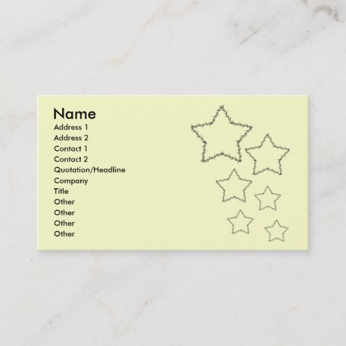 Plain barbwire star business cards