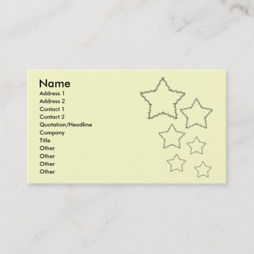 Customizable Plain barbwire star business cards