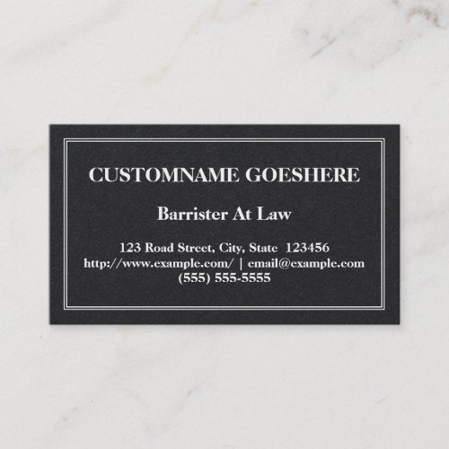 Plain Barrister At Law Business Card