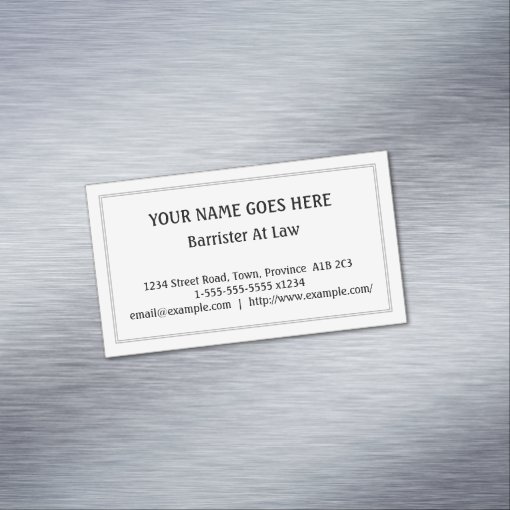 Plain Barrister At Law Magnetic Business Card | Zazzle