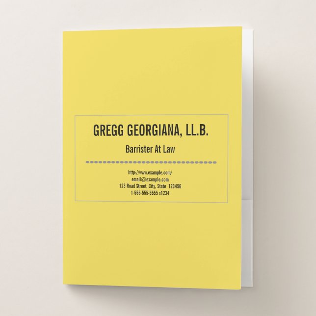 Plain Barrister At Law Pocket Folder (Front)