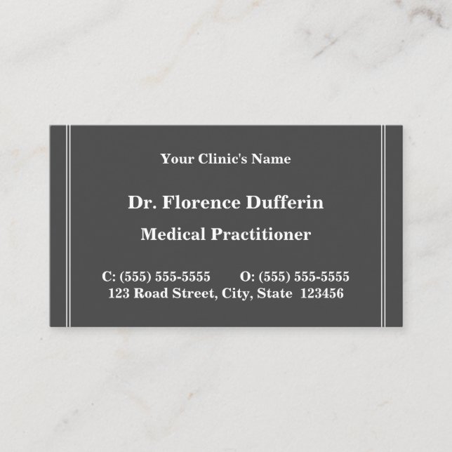 Plain, Basic Business Card (Front)