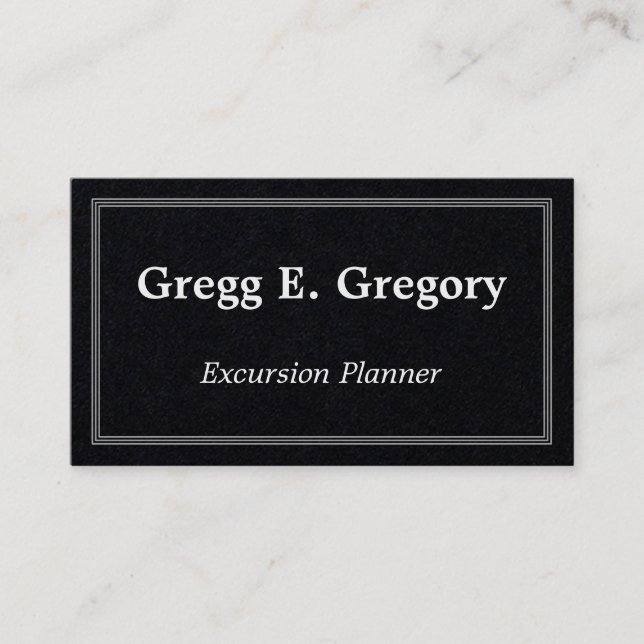 Plain & Basic Excursion Planner Business Card (Front)
