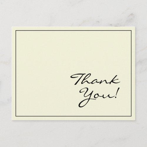 Plain  Basic Thank You Postcard