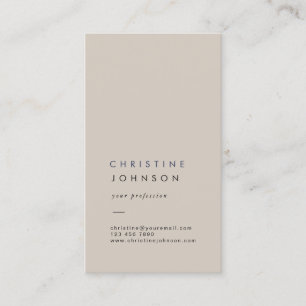 plain beige business card