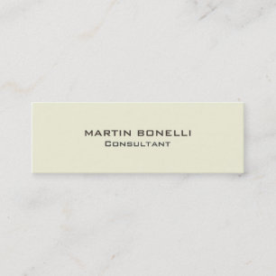 Plain Beige Color Skinny Size Business Card