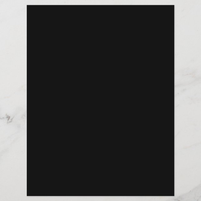 Plain Black 8.5" x 11" Gloss Blank Wedding Program (Front)