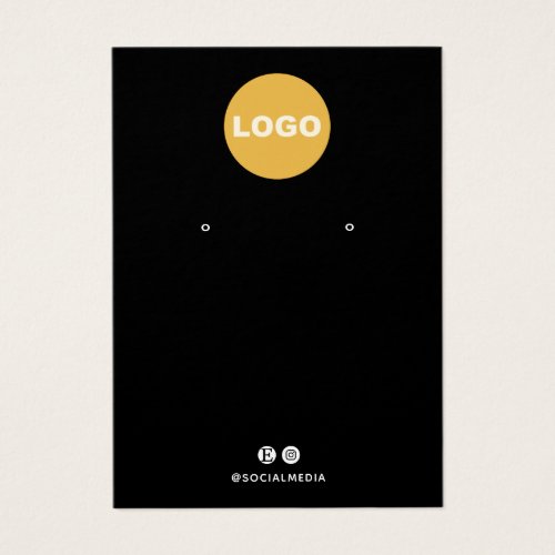 Plain Black Add Your Logo Earring Display Card