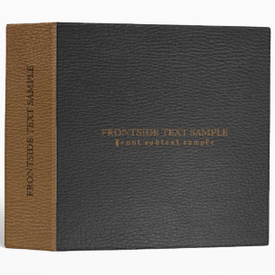 Plain Black And Brown Faux Leather Print Binder