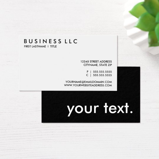 Plain Black And White Business Card