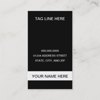 plain black and white business card